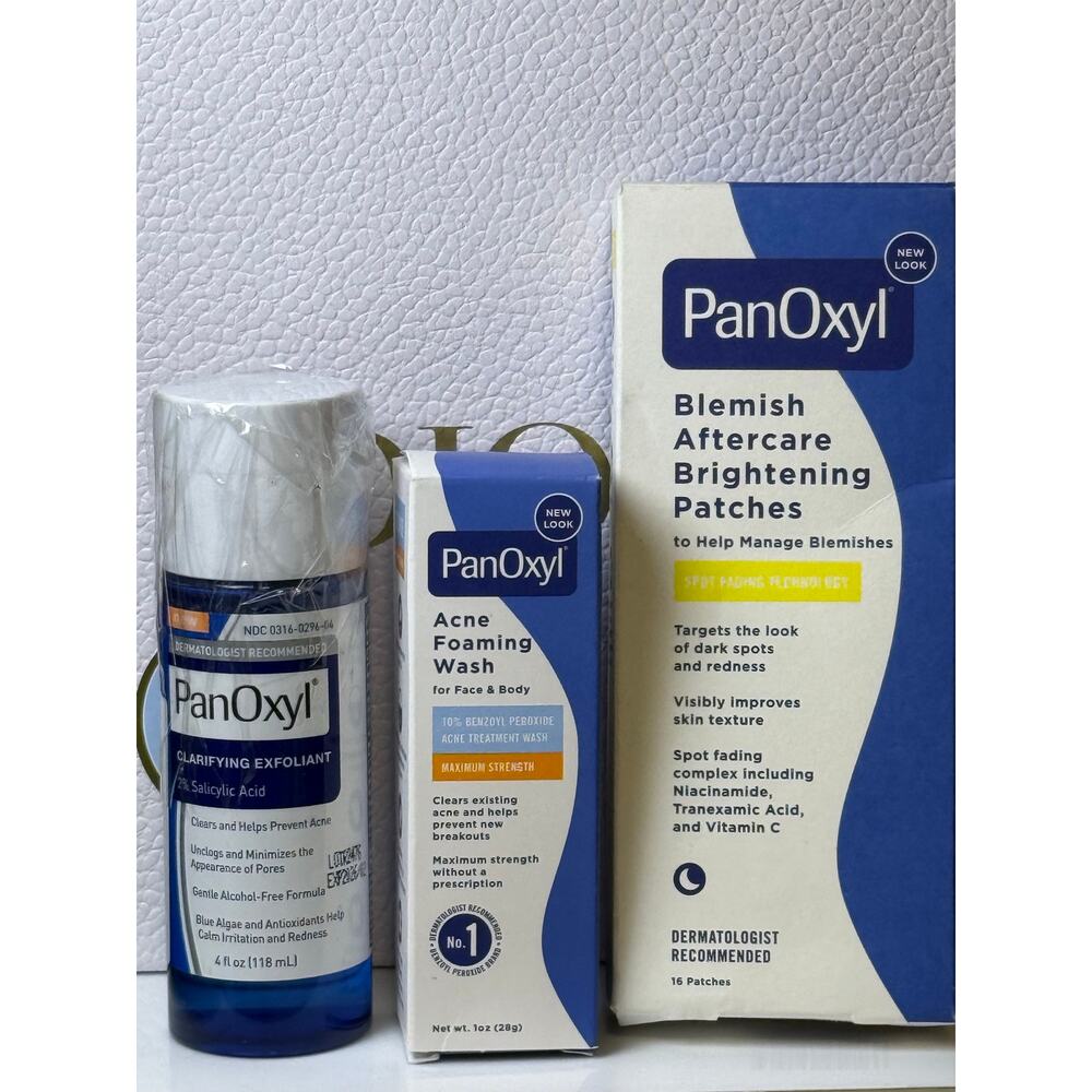 PanOzyl  3 Piece Bundle: Exfoliant, Wash and Patches - NEW in Box